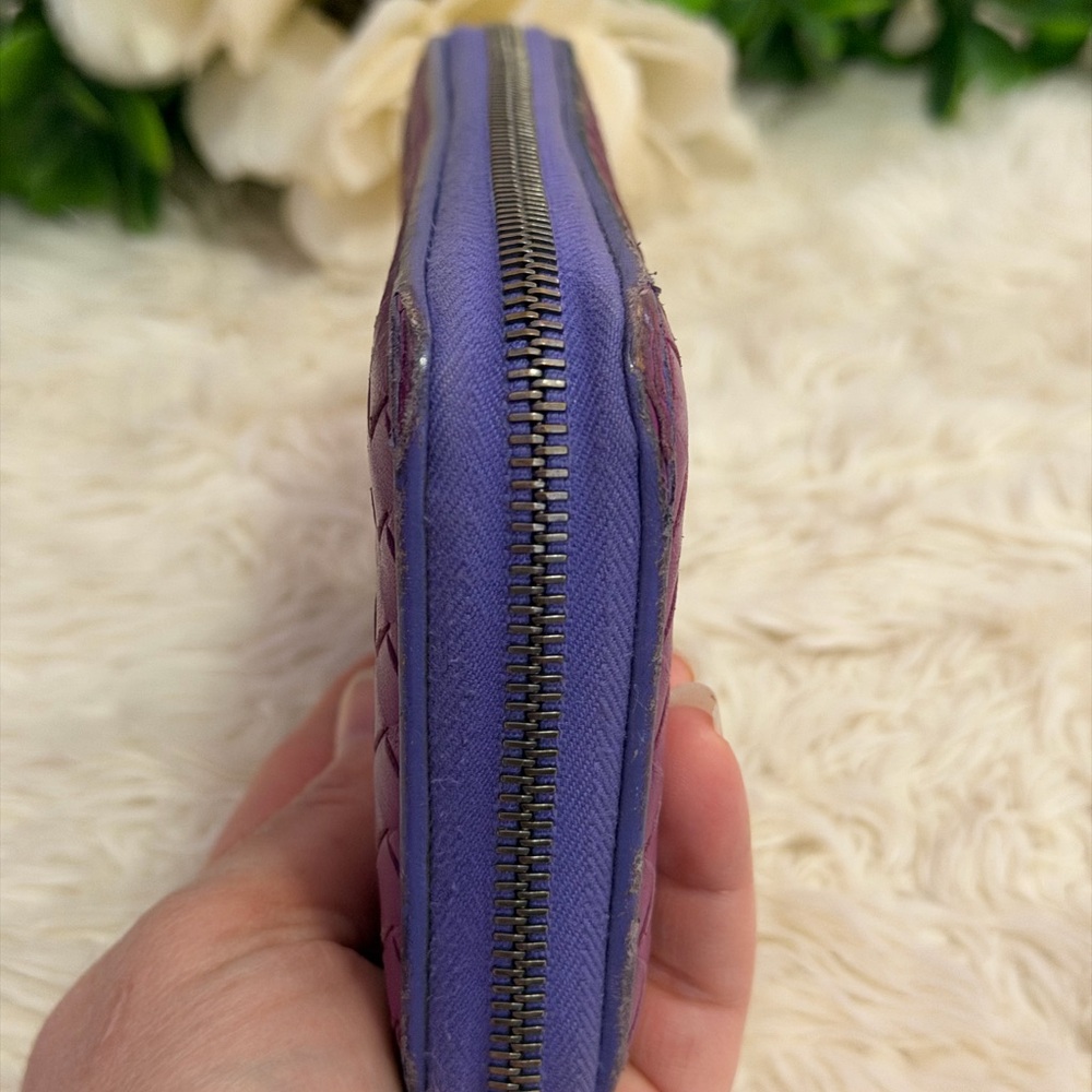 Bottega Veneta Violet Woven Leather Wallet - Picture 14 of 14